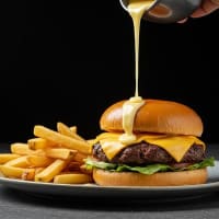 Cheese Pour Burger (With Fries)